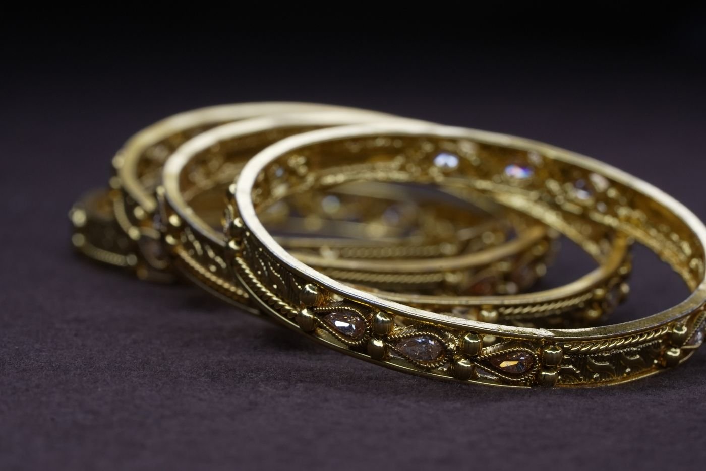 Meenakari Gold Bangle Pair