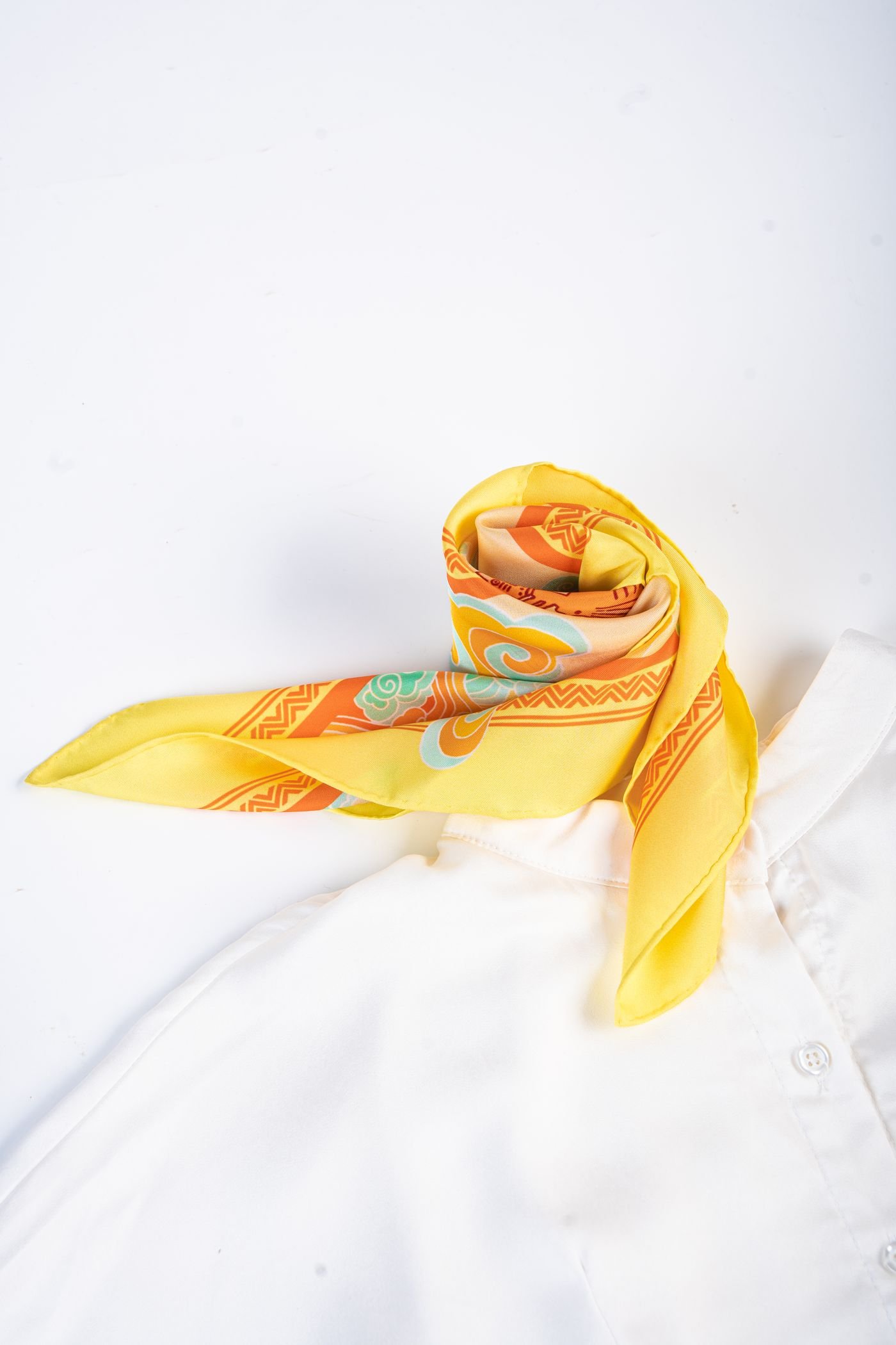 Sunlit Yellow Printed Scarf view 3